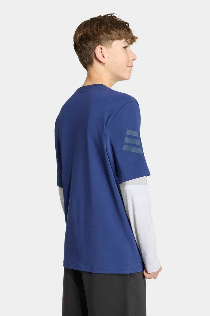 adidas tričko s dlhým rukávom detské bavlnené s elastanom KR3651 modrá
