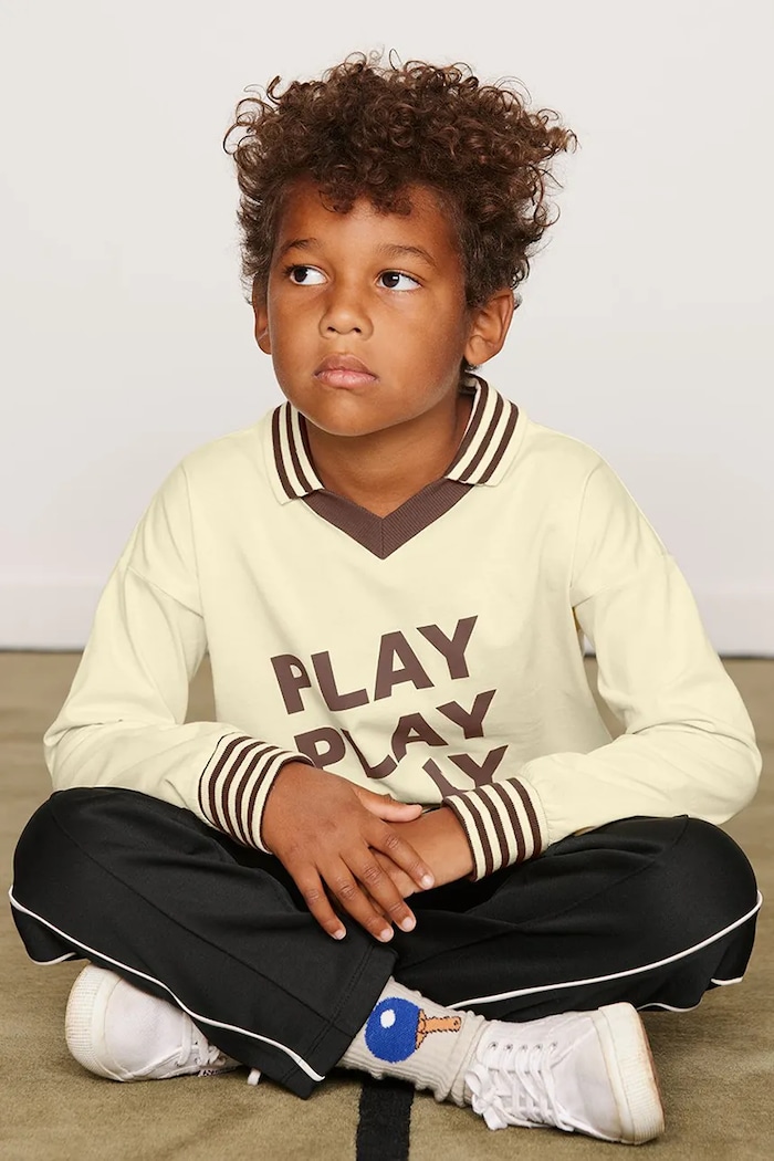 Mini Rodini longsleeve dziecięcy bawełniany PLAY 26620146 beżowy