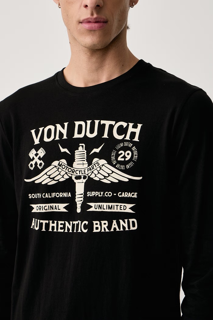 Longsleeve męski bawełniany Von Dutch VD.1.TRL.COHEN czarny