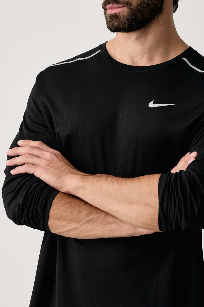 Longsleeve do biegania męski Miler Dri-FIT Nike IF2086.010 czarny