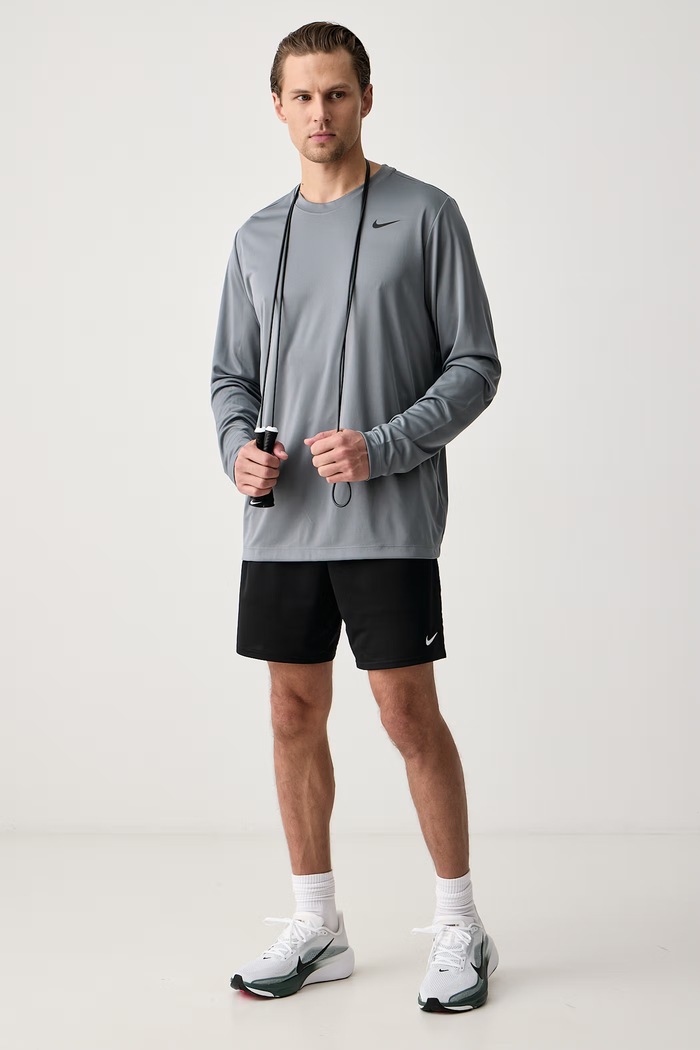 Nike Longsleeve treningowy męski Dri-FIT IO1427.084 szary AW26