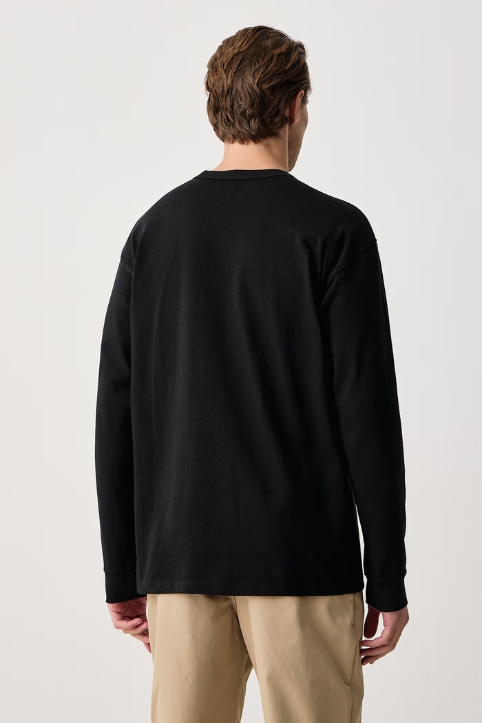 Abbigliamento Nike Sportswear A maniche lunghe da uomo in cotone Premium Essentials IH1127.010 nero