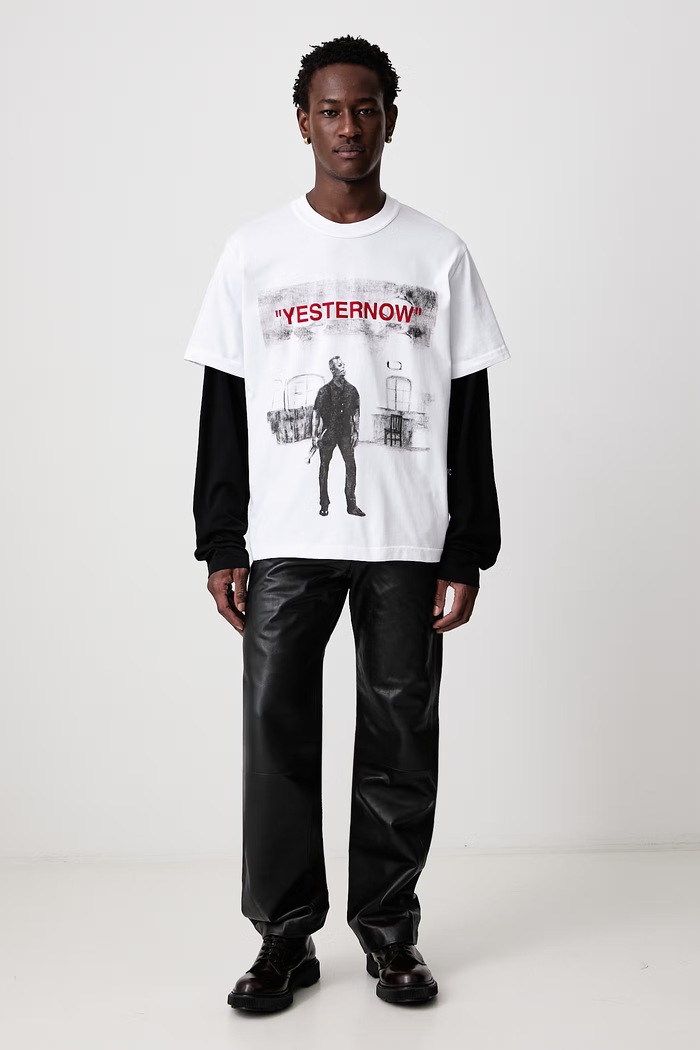 Off-White Yesternow лонгслив для мужчин из хлопка 44MAB09RW26J003100 белый AW26