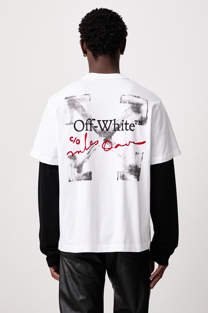 Одежда Off-White Yesternow лонгслив для мужчин из хлопка 44MAB09RW26J003100 белый