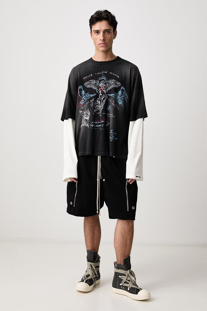 Represent Longsleeve męski z bawełną MLM3626 czarny AW26