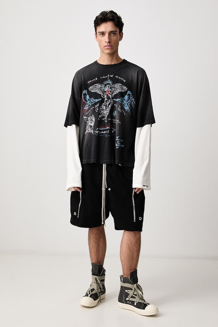 Represent Longsleeve męski z bawełną MLM3626 czarny AW26