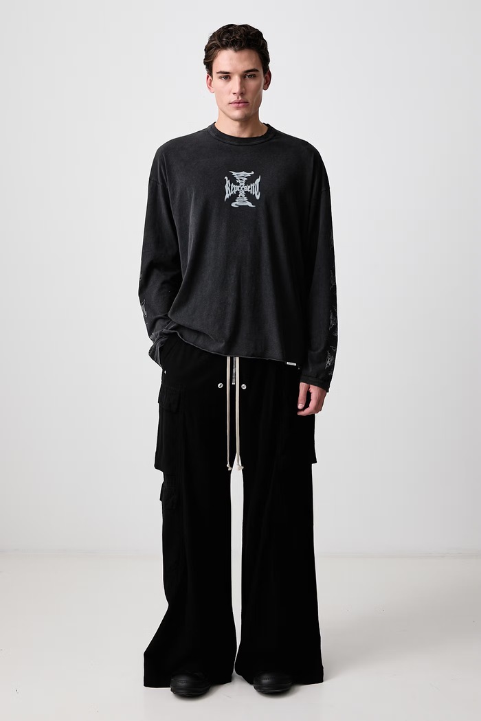 Represent Longsleeve męski z bawełną MLM3811 czarny AW26