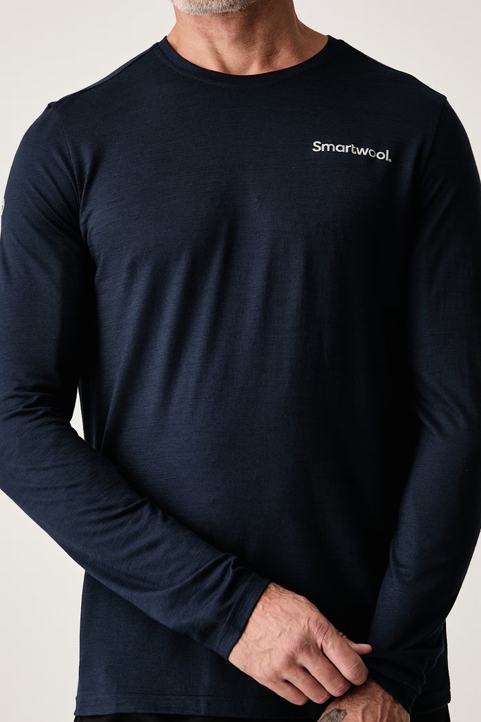 Longsleeve męski z wełną merino Smartwool SW0031710921 granatowy