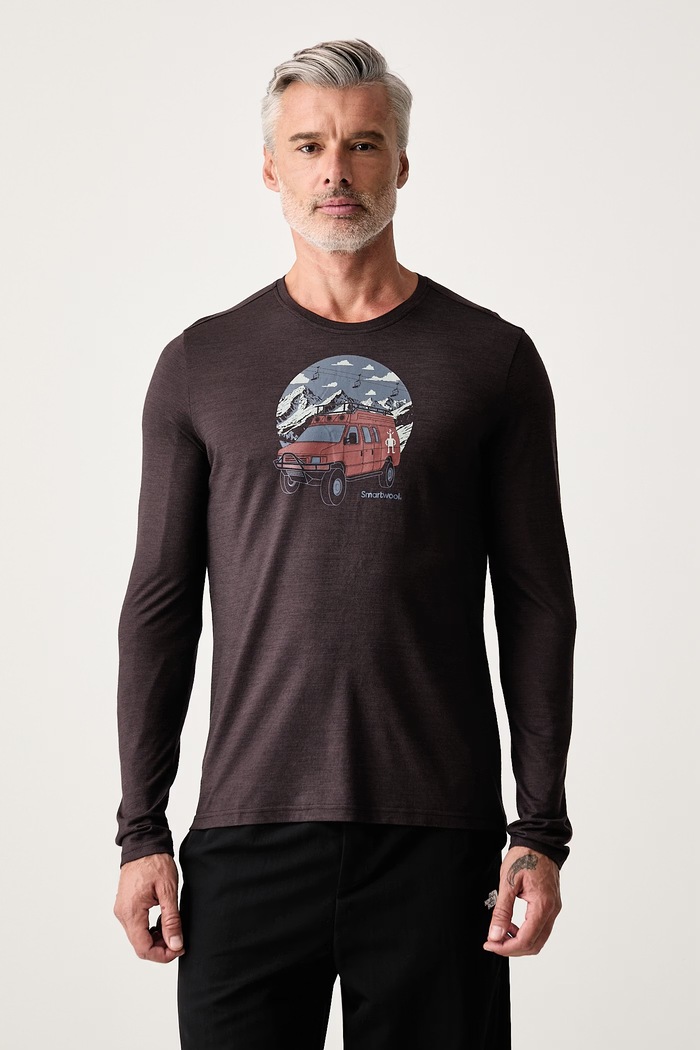 Smartwool Longsleeve męski z wełną merino brązowy SW003170P851
