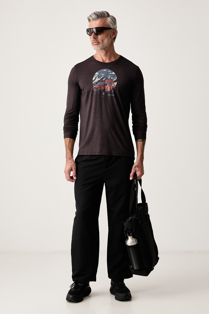 Smartwool Longsleeve męski z wełną merino SW003170P851 brązowy AW26