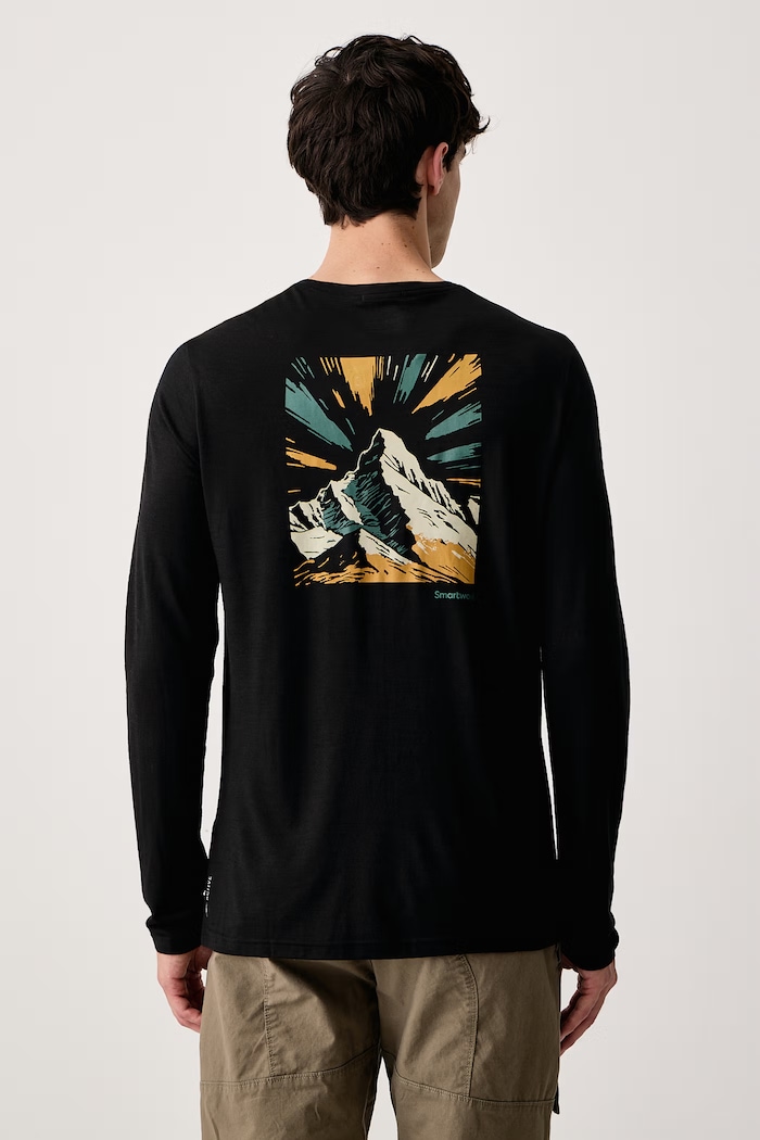 Smartwool Longsleeve sportowy męski z wełną merino czarny SW0031680011