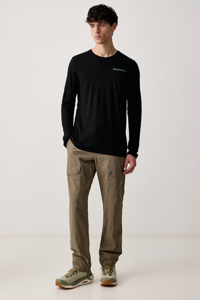 Smartwool Longsleeve sportowy męski z wełną merino SW0031680011 czarny AW26
