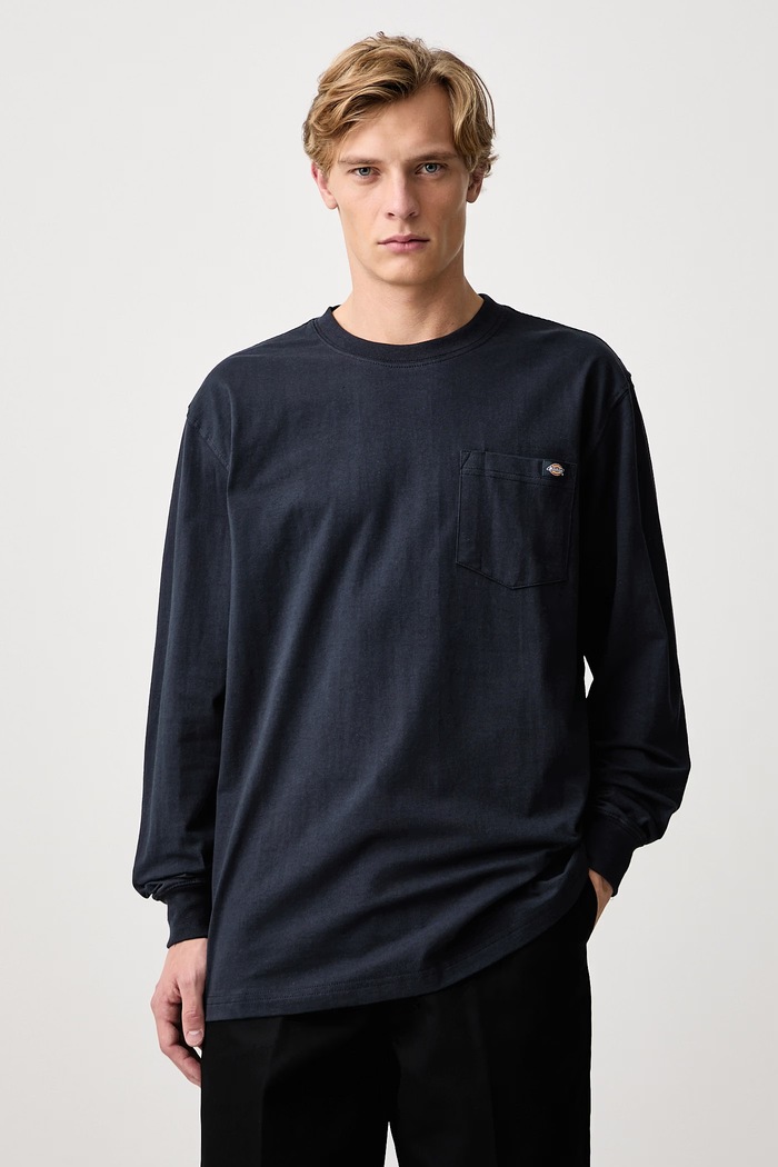 Dickies Longsleeve męski bawełniany granatowy DK0WL450DNX1