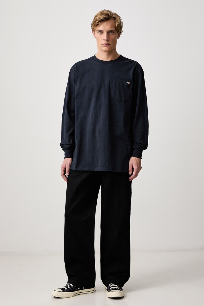 Dickies Longsleeve męski bawełniany DK0WL450DNX1 granatowy AW26