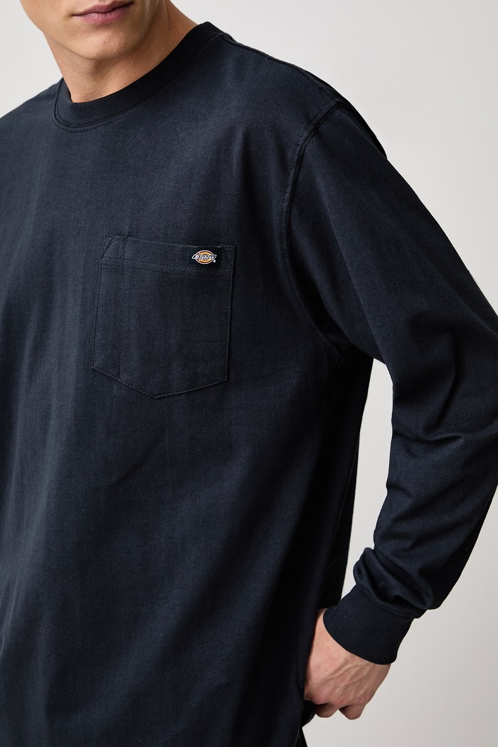Longsleeve męski bawełniany Dickies DK0WL450DNX1 granatowy
