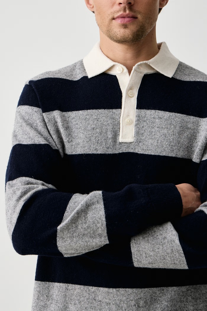 Sweter męski z wełną Lindbergh 60.825060 granatowy