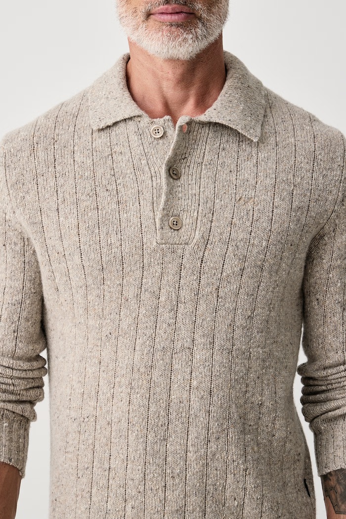 Sweter męski z wełną Lindbergh 30.825068 beżowy