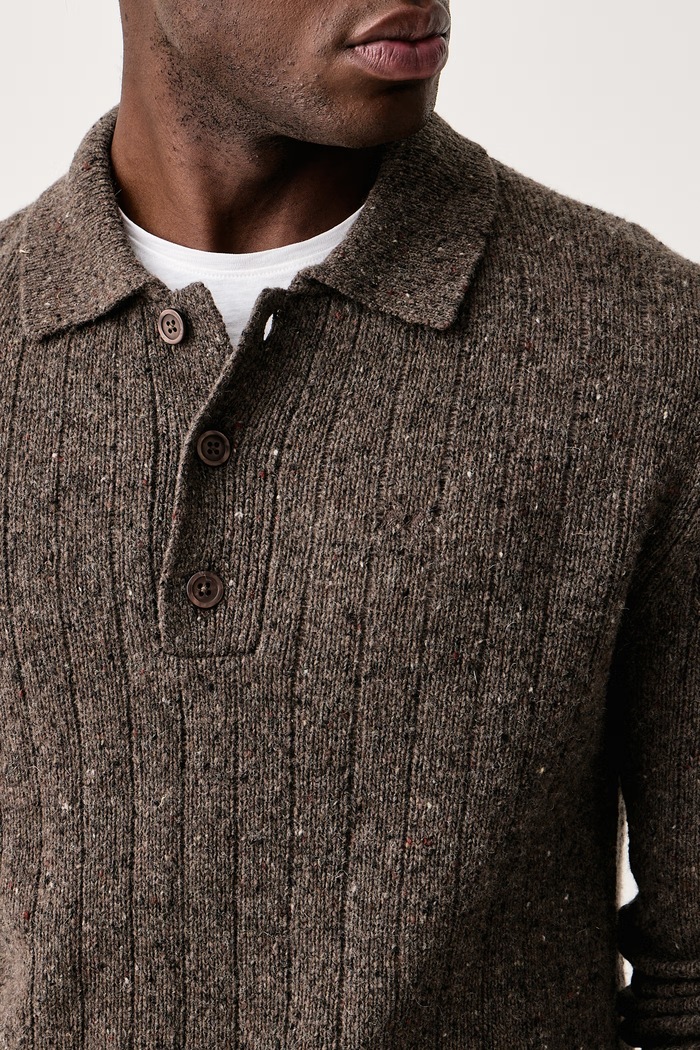 Sweter męski z wełną Lindbergh 30.825068 brązowy