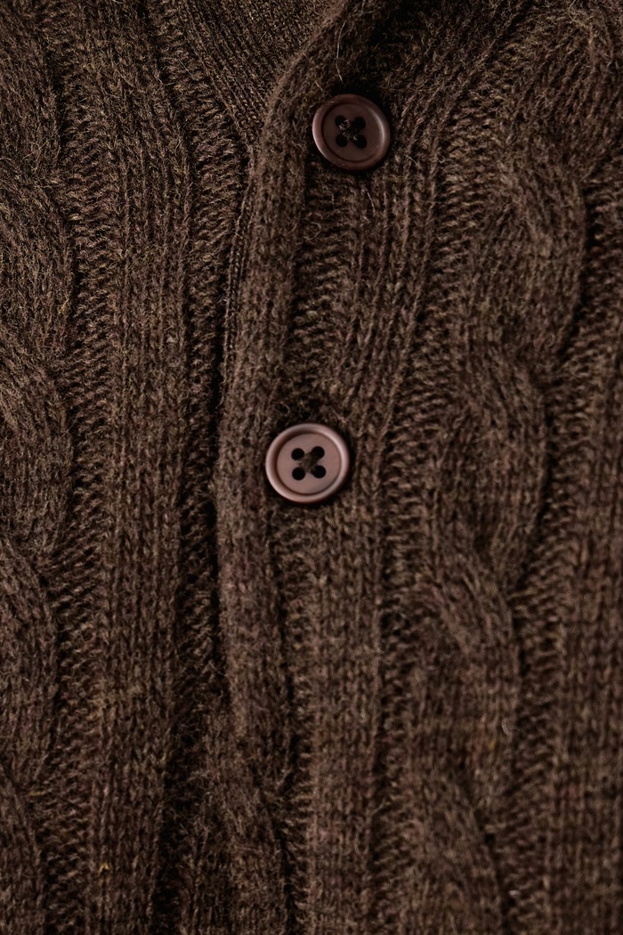 Sweter męski z wełną Lindbergh brązowy 30.800227B