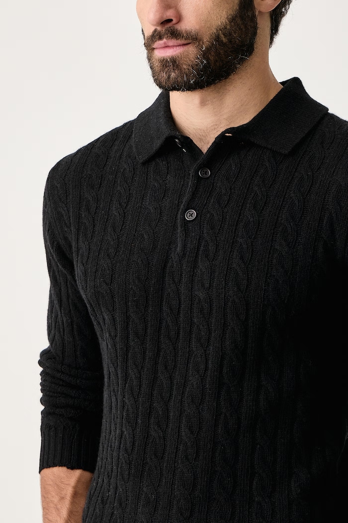 Sweter męski z wełną Lindbergh 30.800227B czarny