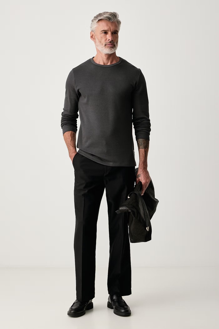 Lindbergh Longsleeve męski bawełniany 30.403021 szary AW26