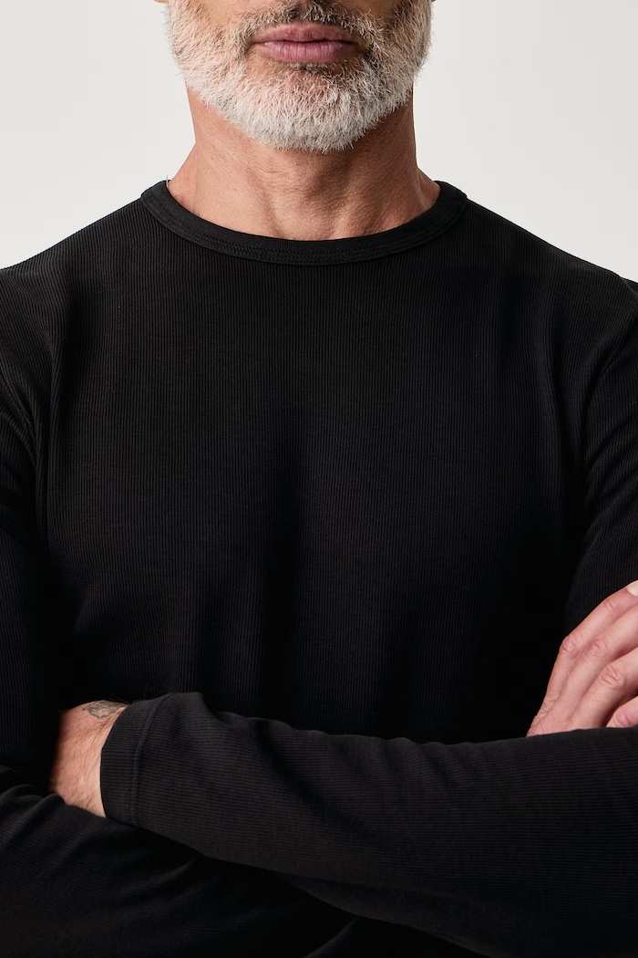 Longsleeve męski bawełniany Lindbergh 30.403021 czarny