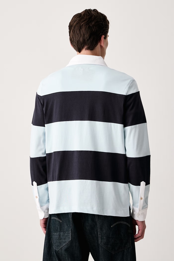 Odzież rag & bone Longsleeve męski bawełniany RF9326FT2TM niebieski