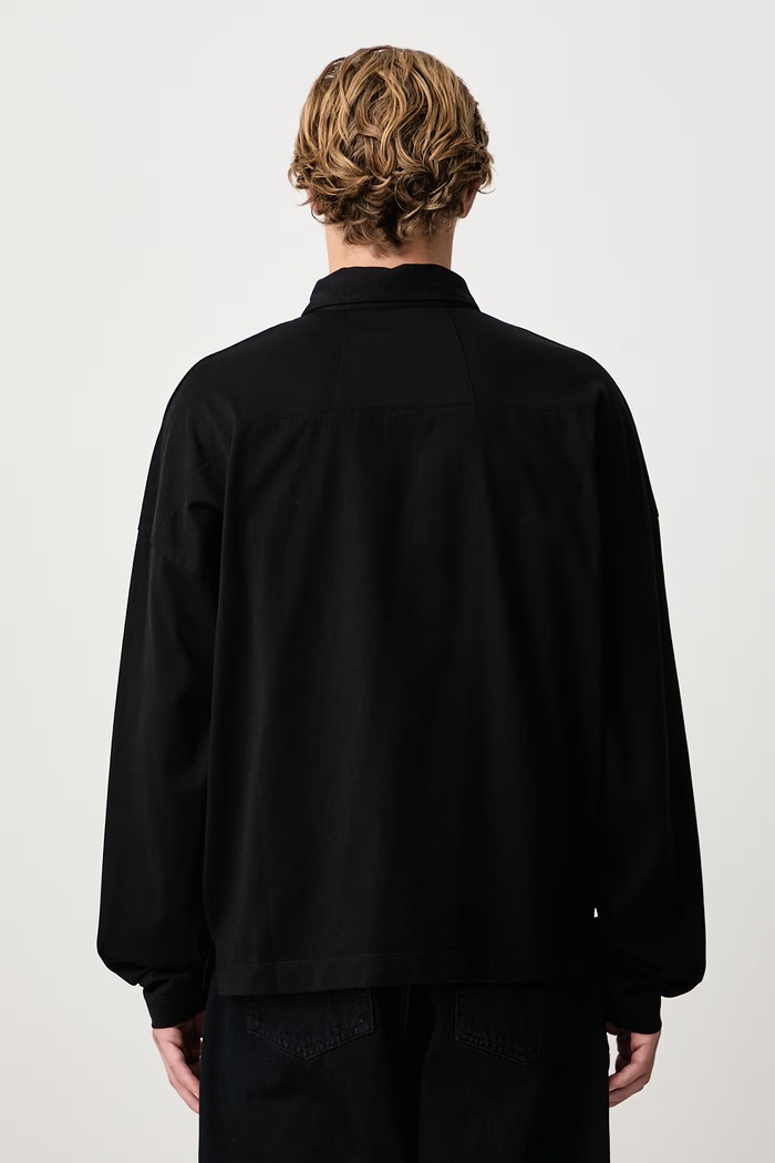 Odzież RHUDE Fontaine longsleeve męski bawełniany RHFW26PO01389 czarny