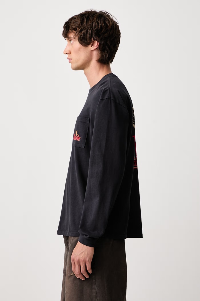 American Spirit longsleeve męski bawełniany RHUDE RHFW26TT15012 czarny