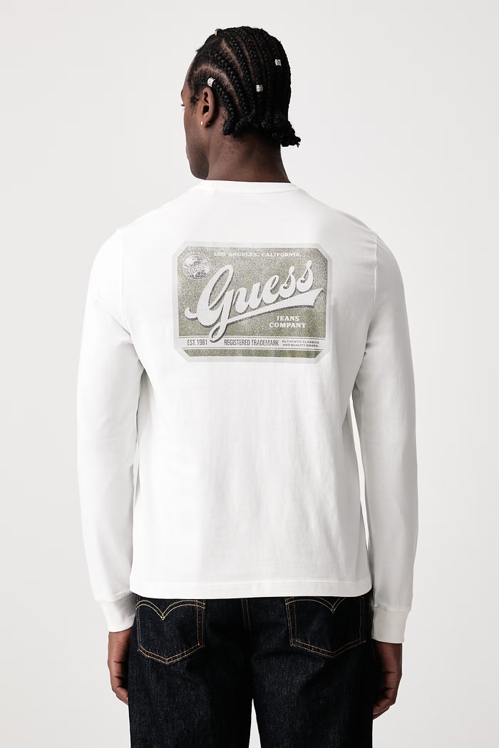 Guess Jeans Longsleeve męski bawełniany beżowy M6BI13.K5328