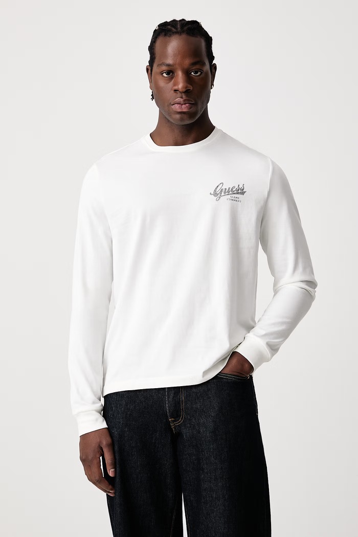 Odzież Guess Jeans Longsleeve męski bawełniany M6BI13.K5328 beżowy