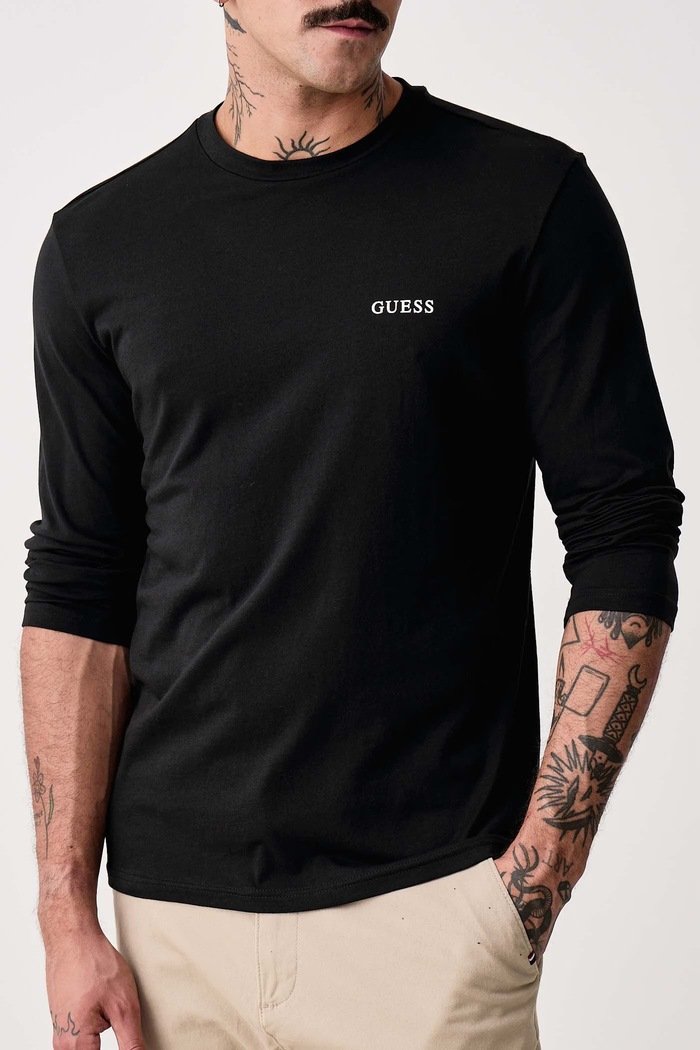 Longsleeve męski bawełniany 3-pack Guess U6BG04.K5370 czarny