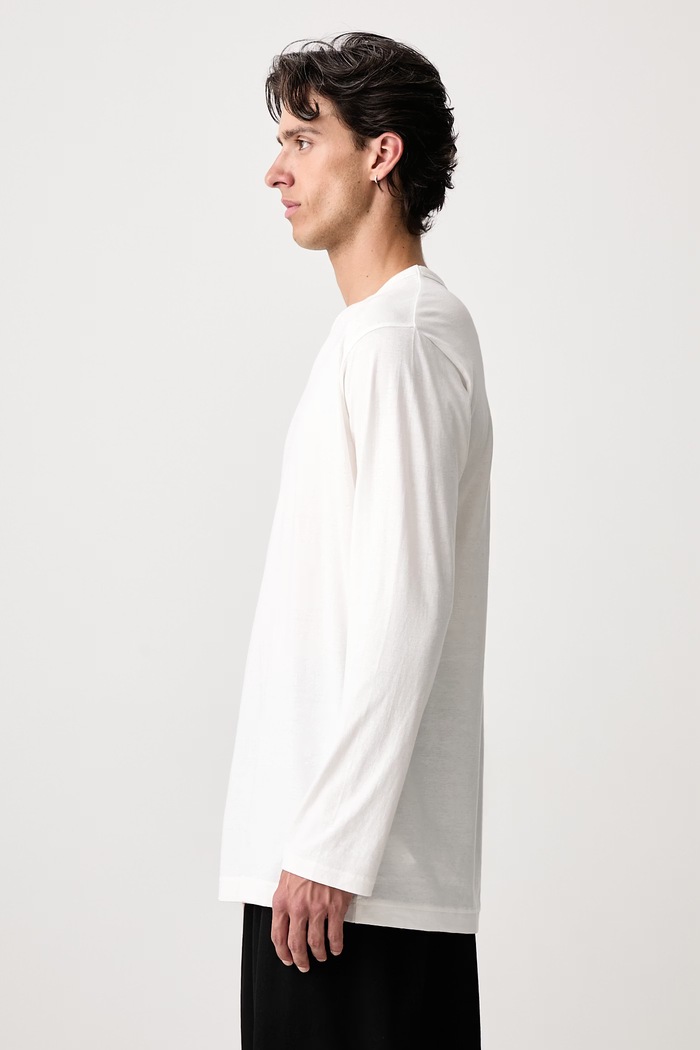 LOGO PT longsleeve męski bawełniany Yohji Yamamoto KN3691 biały