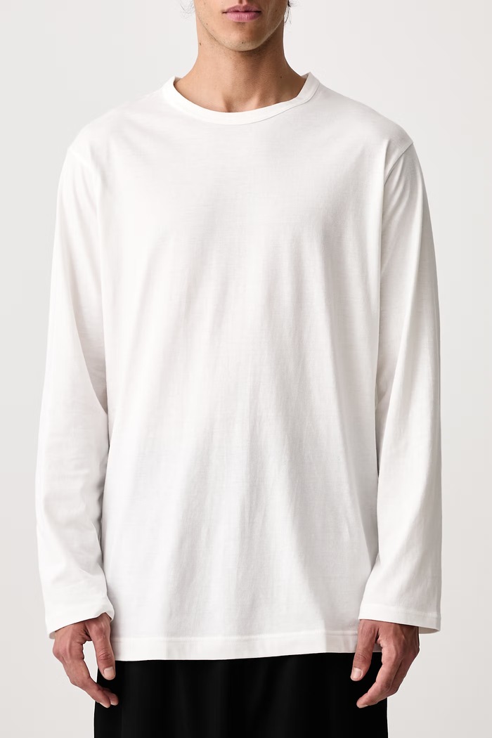 LOGO PT longsleeve męski bawełniany Yohji Yamamoto biały KN3691