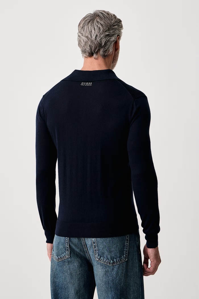 Odzież Guess Sweter męski wełniany NASSER M6BR41.Z1588 granatowy