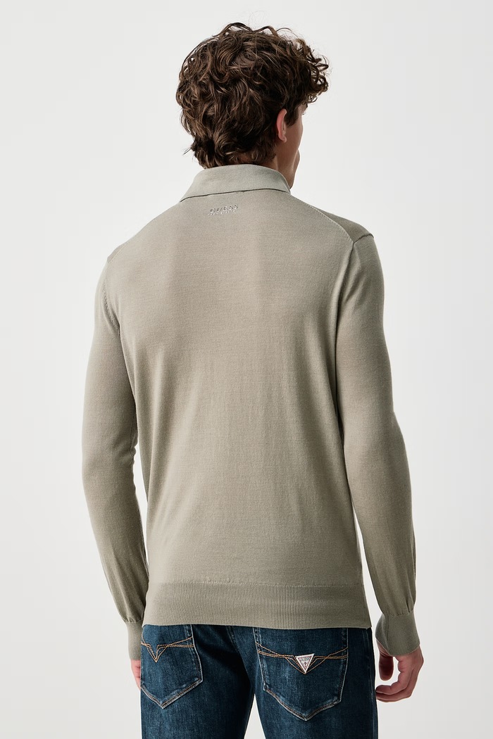 Odzież Guess Sweter męski wełniany NASSER M6BR41.Z1588 zielony