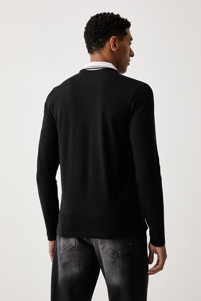 Odzież Guess Longsleeve męski bawełniany z elastanem M6BP58.K6201 czarny
