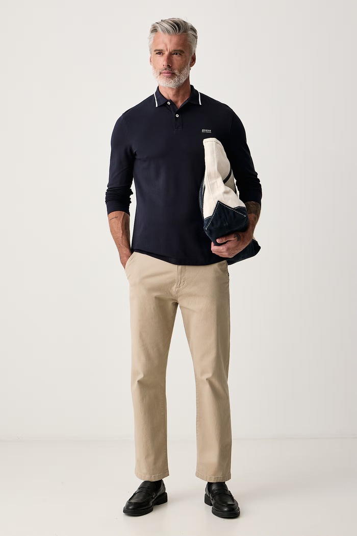 Guess Tričko s dlhým rukávom pánske s bavlnou M6BP07.K6195 tmavomodrá AW26
