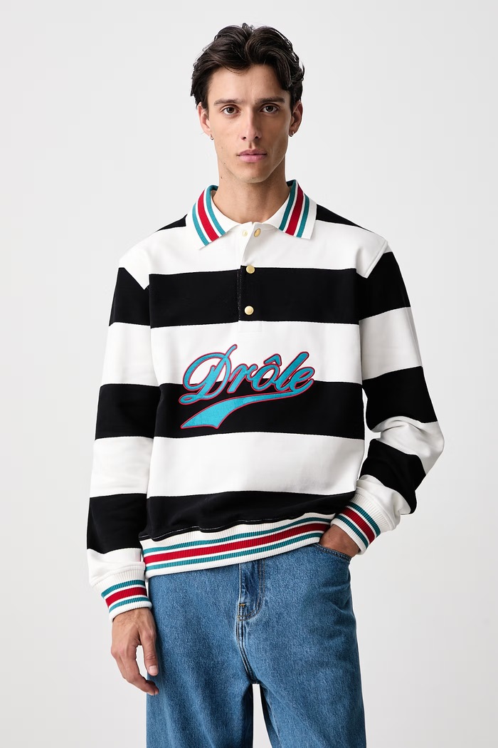 Drôle de Monsieur Bluza męska bawełniana Drule Embroidered biały M.PL183.CO324