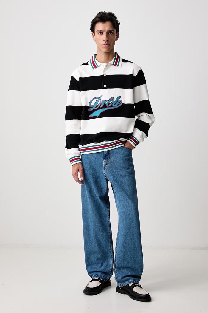 Drôle de Monsieur Bluza męska bawełniana Drule Embroidered M.PL183.CO324 biały AW26