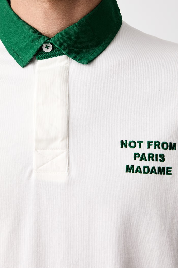 Drôle de Monsieur Longsleeve męski bawełniany Slogan Polo M.PL190.CO248