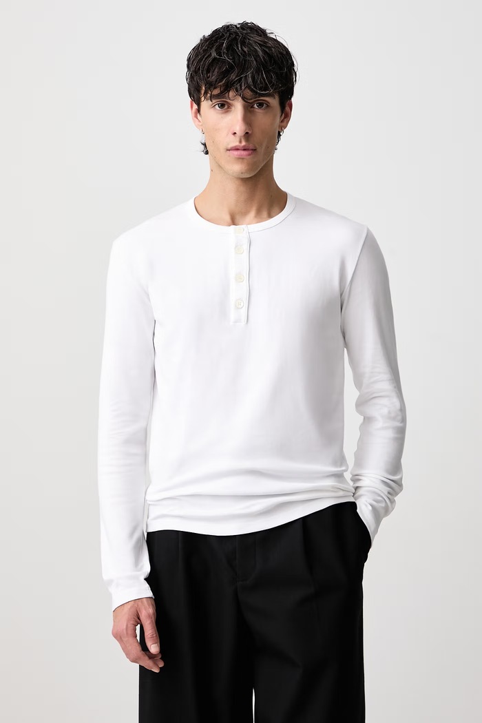 MM6 Maison Margiela Longsleeve męski z bawełną biały MJMF00020
