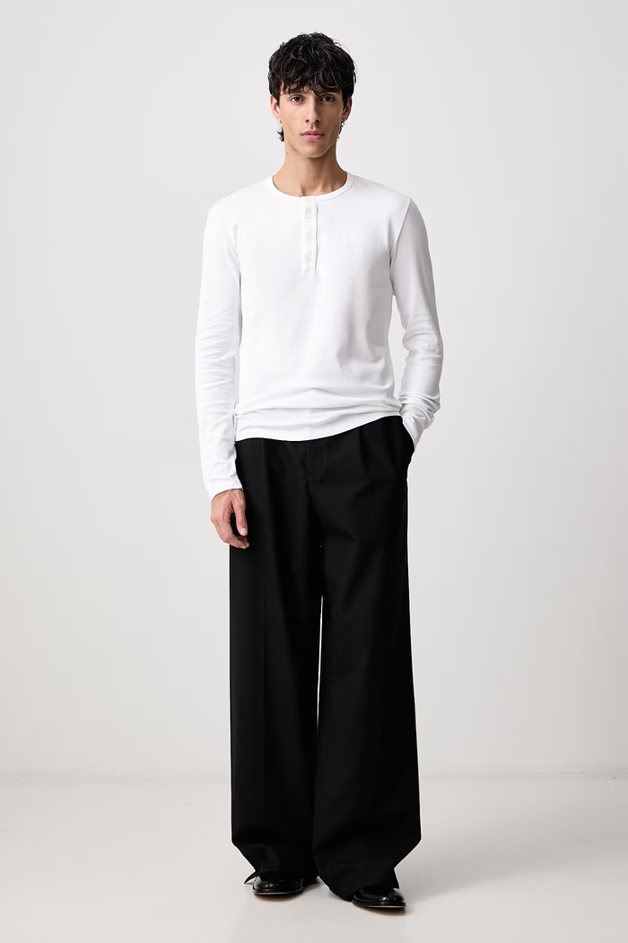 MM6 Maison Margiela Longsleeve męski z bawełną MJMF00020 biały AW26