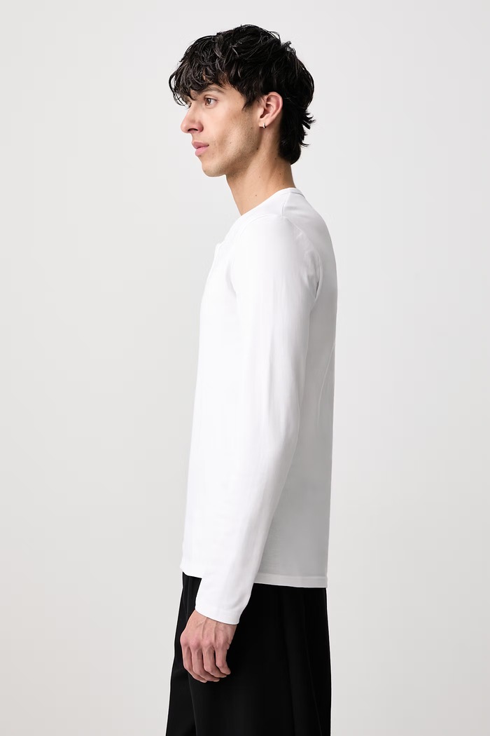 Longsleeve męski z bawełną MM6 Maison Margiela MJMF00020 biały