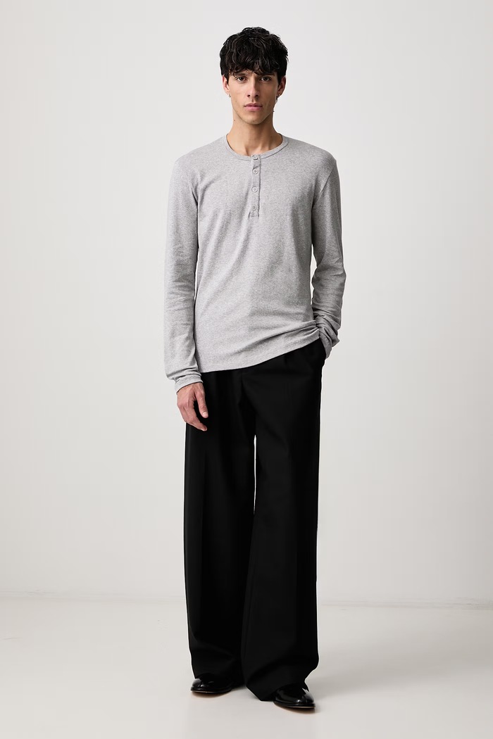 Longsleeve męski z bawełną MM6 Maison Margiela MJMF00020 szary