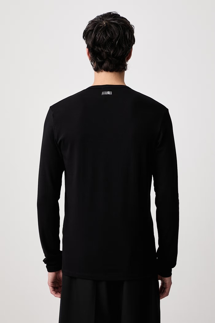 Odzież MM6 Maison Margiela Longsleeve męski z bawełną MJMF00020 czarny