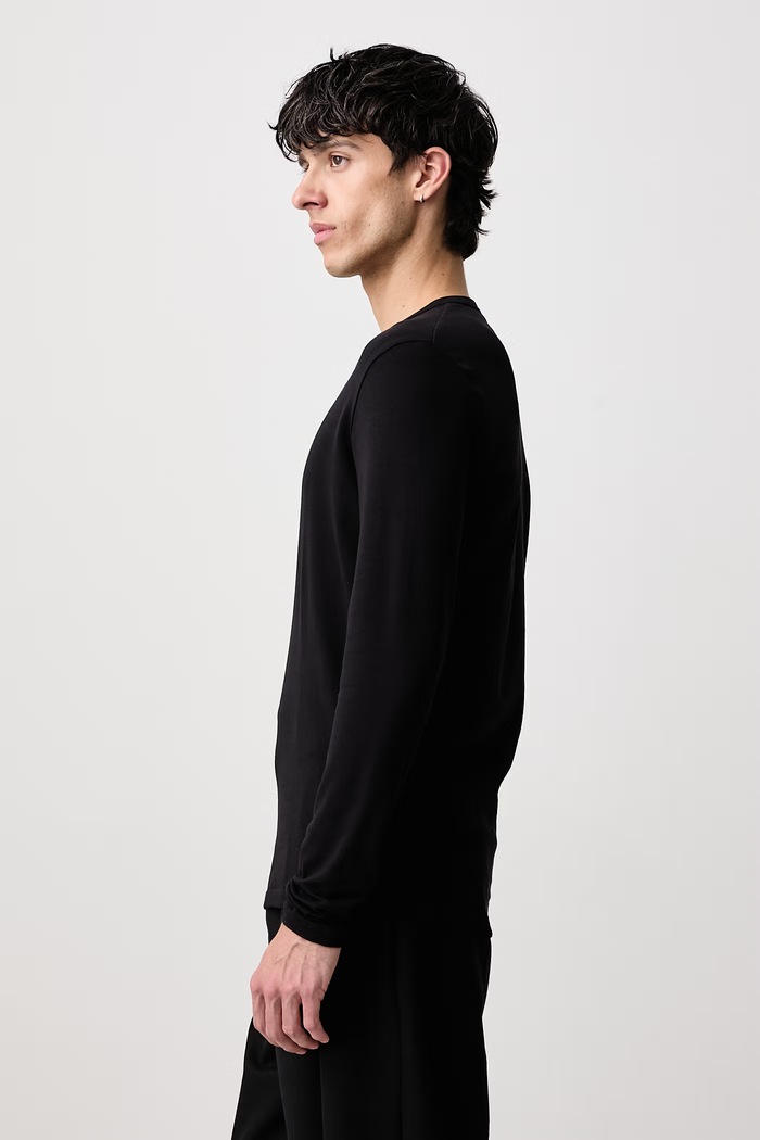 Longsleeve męski z bawełną MM6 Maison Margiela MJMF00020 czarny