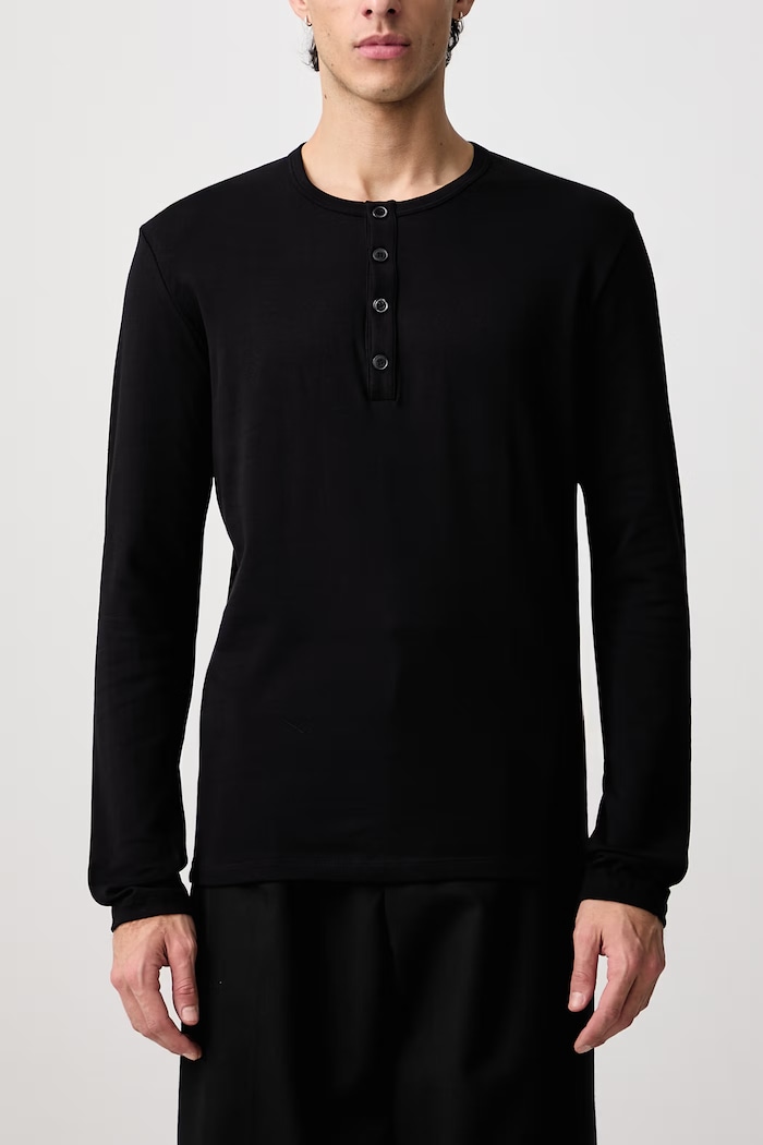 Longsleeve męski z bawełną MM6 Maison Margiela czarny MJMF00020