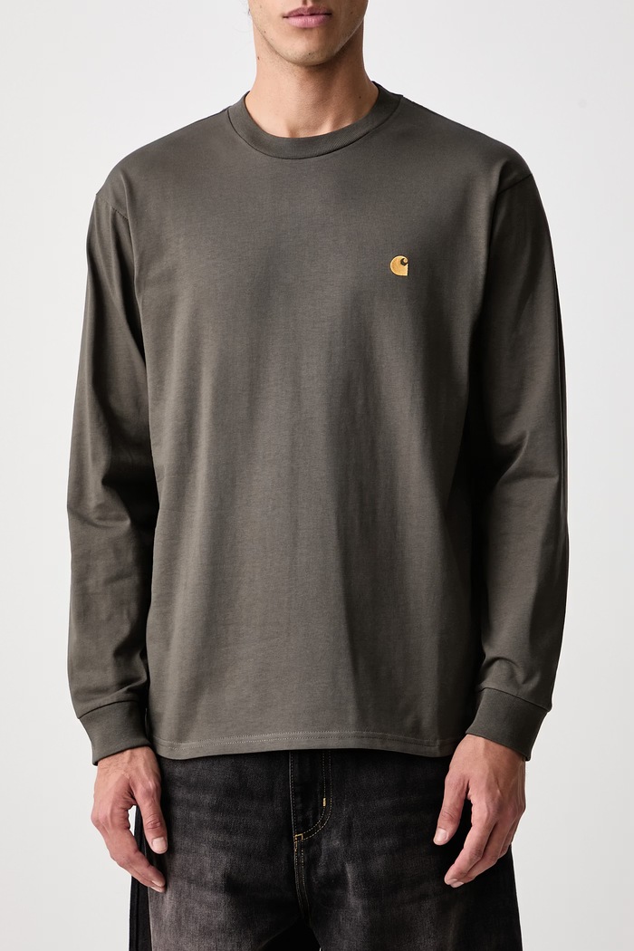 Chase longsleeve męski bawełniany Carhartt WIP zielony I026392.3X9XX