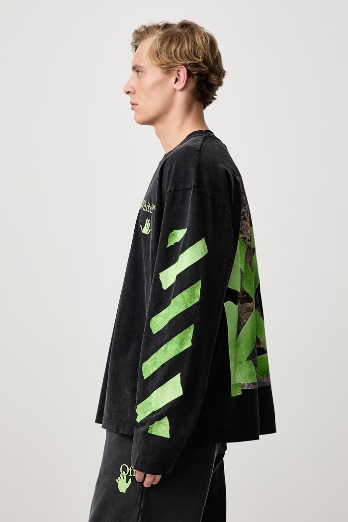 Bacco Arrow Skate tričko s dlouhým rukávem pánské bavlněné Off-White 44MAB09CF26J008001 černá